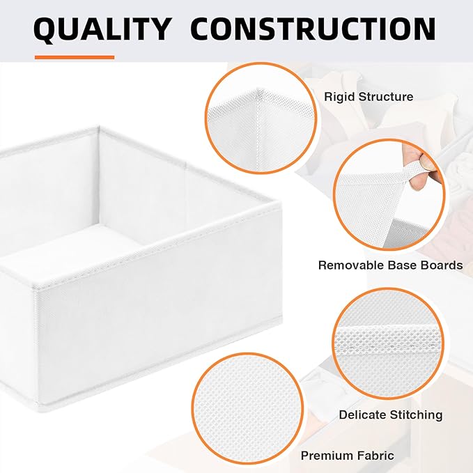 【FAMILY PACK】Drawer Organizer Clothes, 20 Pack Dresser Organizer Bins