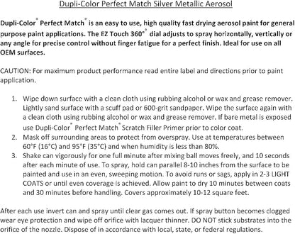 Dupli-Color EBTY15307 Perfect Match Automotive Spray Paint – Toyota Silver Metallic, 147/148 – 8 oz. Aerosol Can
