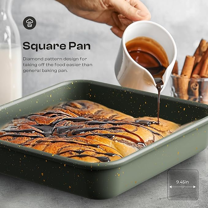 8-Piece Nonstick Bakeware Set, Stackable Oven Pan Set Includes Baking Sheet