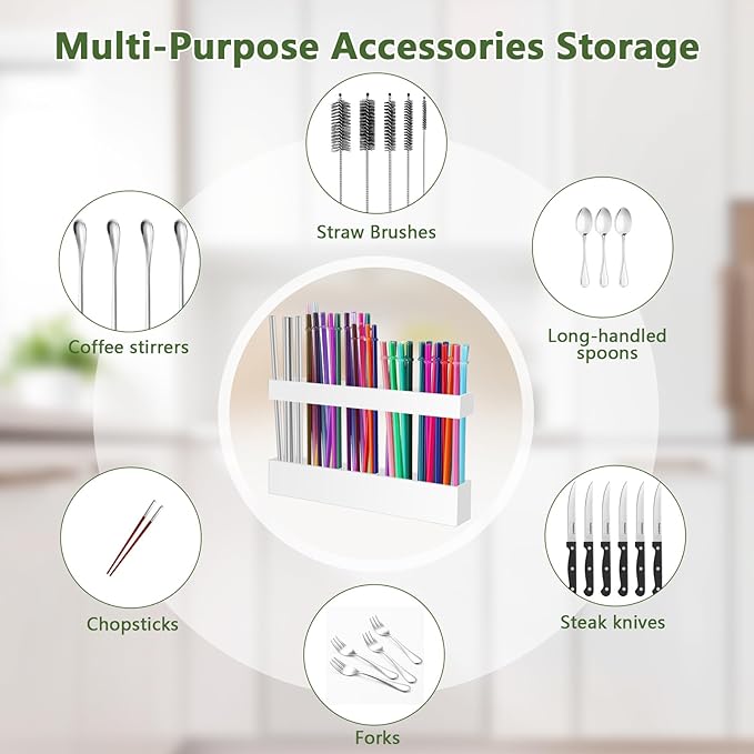 Malldii 9.5" Large Acrylic Straw Holder