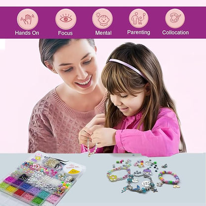 PHODDR 4300pcs Beads Bracelet Making Kit ，Beads for Jewelry Making Kit Supplies, Friendship Bracelet kit， Birthday Christmas Gifts for Girls Ages 5 6 7 8 9 10 11 12 Years Old