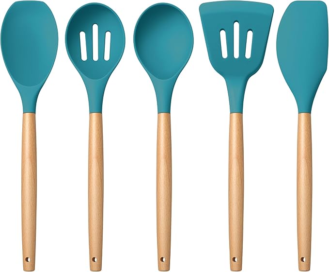 E-far Silicone Cooking Utensils Set, 5-Piece Kitchen Utensils Set