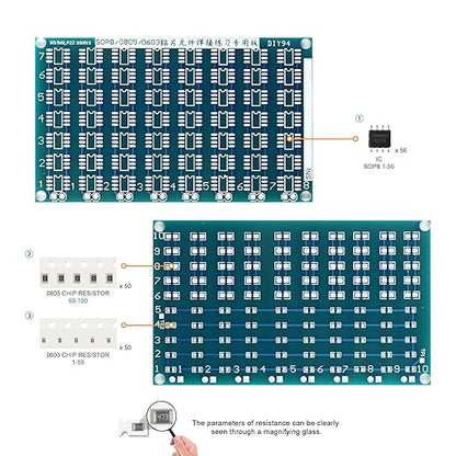 Yidab Soldering Practice Kit DIY Blue PCB IC SOP8 SMD SMT Electronics Projects Soldering Kit Simple Welding Skills Learn Soldering Kit For Beginners (02SOP85)