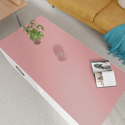 Leather Table Cover,1.8mm Thick,24x48 Inch Desk Cover,Large Desk Mat,Table Protector,Table Cover Protector,Dining Table Cover Protector,XL Desk Mat(Pink+Silvery,24x48)