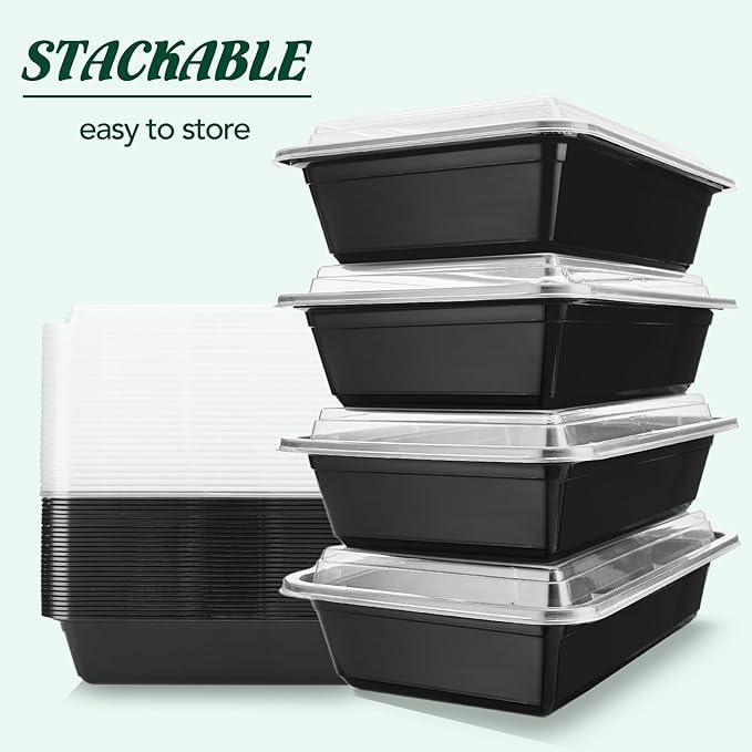 Glotoch Meal Prep Containers 32oz 50 Pack