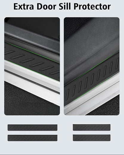 Floor Mats & Cargo Mat with Backrest Mat Custom for Mazda CX-50 2023-2025 2026 (Only Gas), Door Sill Guards, All Weather TPE Full Set Floor Liners Trunk Mat for CX-50 Fuel Accessories