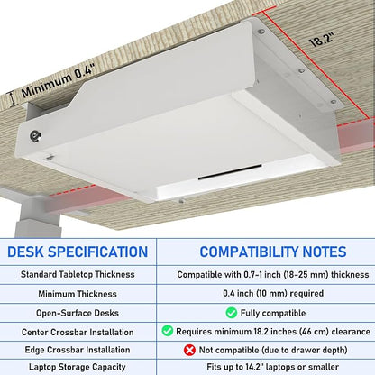 Lumil Under Desk Mounted Drawer Lockable