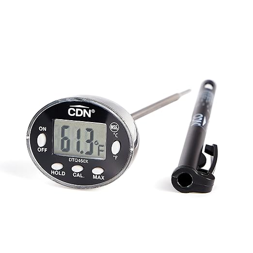 CDN Waterproof Digital Thermometer Long 4.75" Stem, NSF Certified, Brewing