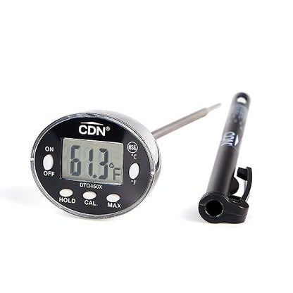 CDN Waterproof Digital Thermometer Long 4.75" Stem, NSF Certified, Brewing