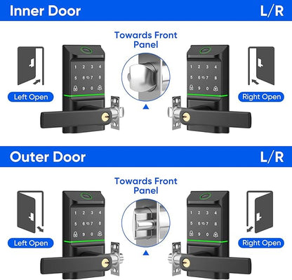 Keypad Smart Door Lock with Handle, Keyless Entry Deadbolt