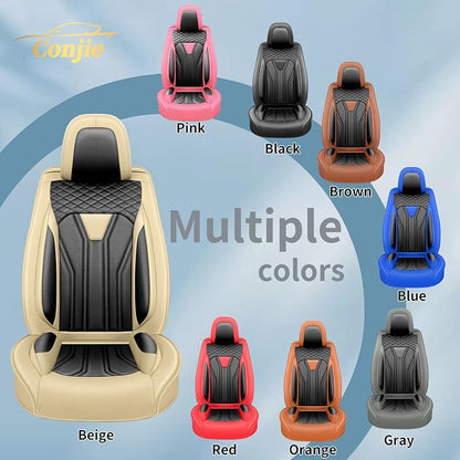 Fit Renegade Car Seat Covers for Jeep Renegade 2015-2024 -Full Set Premium Leather, Waterproof & Breathable，All-Weather Seat Cushion Protecto & Airbag Compatible, 2 Front Seat Beige