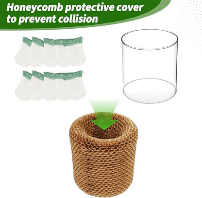 10 Propane Lantern Mantles and 1 Lantern Glass Globe Replacement Parts, Compatible with Coleman Kerosene Lanterns, Propane Lantern Mantle Replacement Suitable for Outdoor Camping Propane Lantern