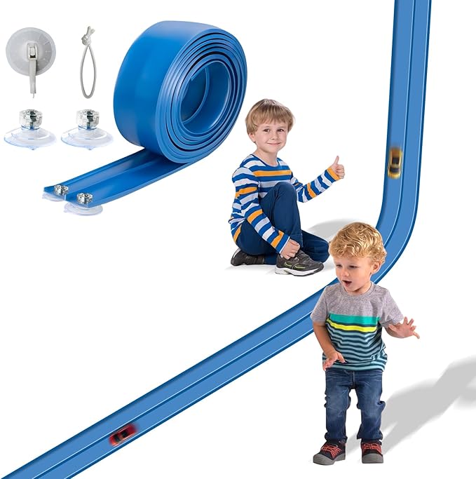 Flex Track 15 Ft Starter Set, Flexible Race Car Ramp Track for Ages 3 & Up with Suction Cups Compatible with Diecast 1/64th Cars