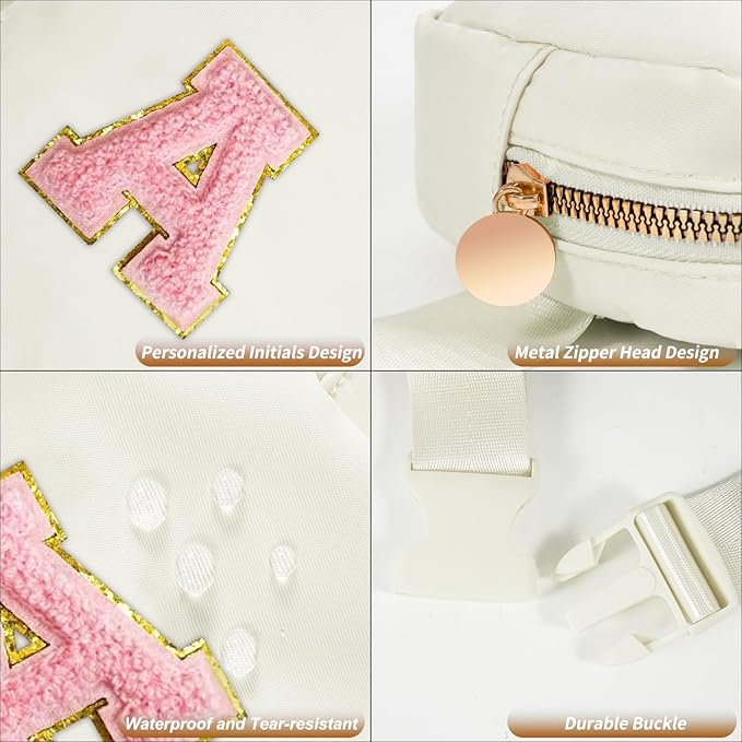 Graduation Gift for Teen Girls Kids Daughter Sister - Birthday Gifts for 2 3 4 5 6 7 8 9 10 11 Year Old Girls,Mini Fanny Pack Cute Crossbody Bag Belt Bag Trendy Stuff - Cream,A