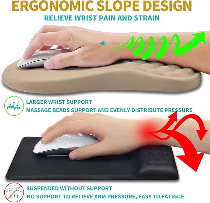 Hokafenle 2 in 1 Ergonomic Mouse Pad Wrist Support & Wrist Rest
