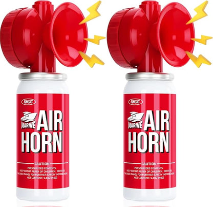 Air Horn 1.4oz 2pcs, Loud Mini Safety Boat Air Horn Can, Sports Event Starting Horn, Mini Small Compressed Blow Fog Bear Air, Celebrate Victory（2,Red）