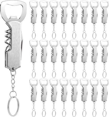 Ziliny 24 Pcs Bottle Opener Keychain Bulk Wine Bottle Beer Opener Keychain