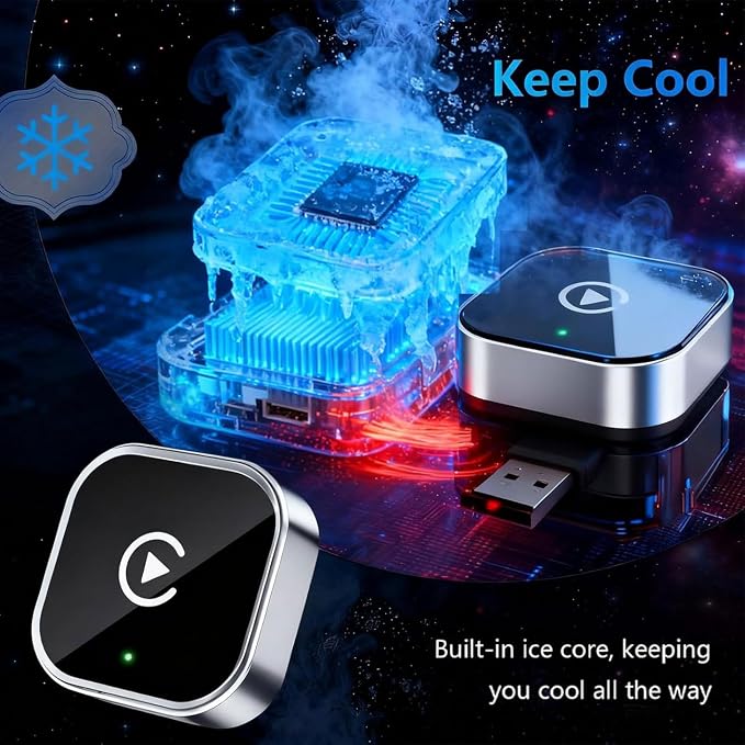 2 in 1 CarPlay Adapter for Toyota Camry/Camry Hybrid 2020 2021 2022 2023 2024 2025 2026, CarPlay Wireless Adapter with Auto Reconnect Fast Pairing Bluetooth Connection Compact USB Dongle