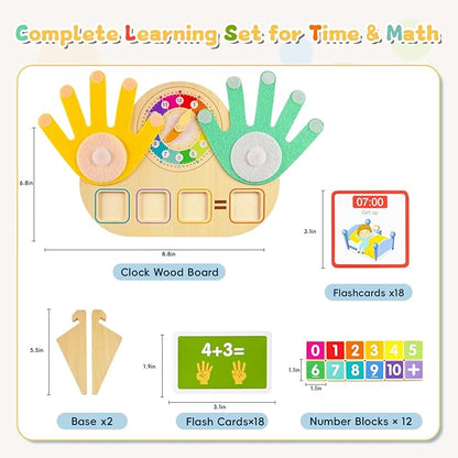 Toddler Learning Toys 3-5, Educational Games with Visual Timer for Kids 5-7, Montessori Number Counting Toys, Math Manipulatives, Preschool Kindergarten School Supplies, Birthday Gifts for 2 3 4 5 6 7