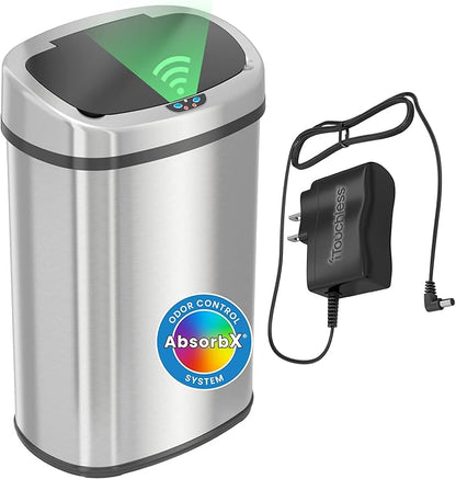 iTouchless 13 Gallon Oval Sensor Trash Can