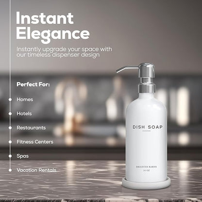 White Glass Dish Soap Dispenser