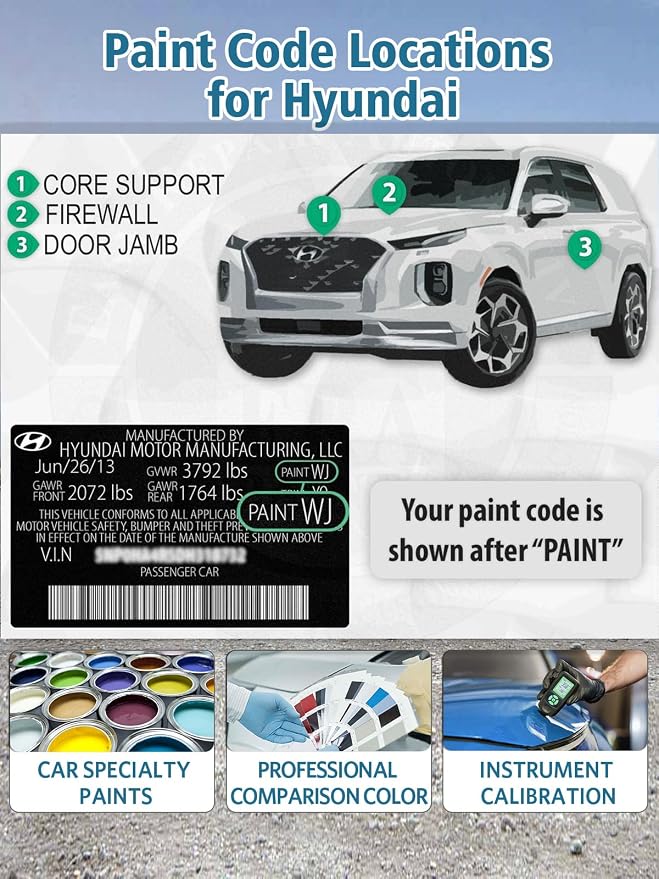 A5G Amazon Gray Touch Up Paint for Hyundai, Exact Color Match Car Paint Scratch Repair Remover Pen Kit Quick & Easy Fix Vehicle Chips and Automotive Nicks Scuff