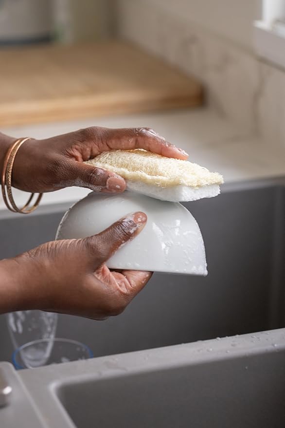 Full Circle 100% Plant-Based Loofah Sponges – Pack of 2 – Plastic-Free