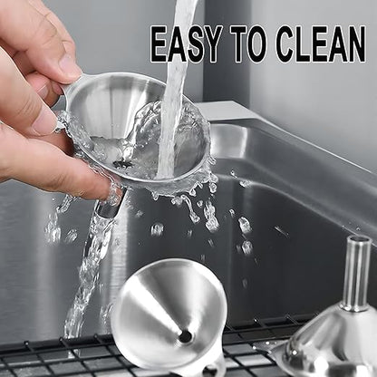 Funnels for Kitchen Bottle Filling, Lmoszuak Mini Stainless Steel Funnels