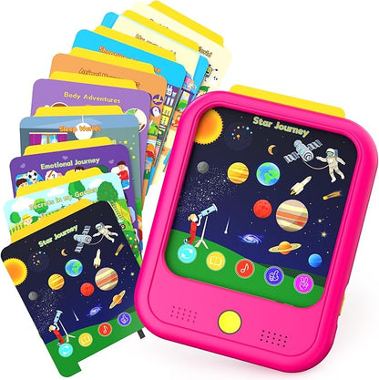 Kids Learning Tablet Educational Learning Pad for Toddlers 2-5 to Learn Alphabets, Numbers, Foods, Time, Music, Talking Cards for Toddlers，Learning Educational Toy Kids Gifts
