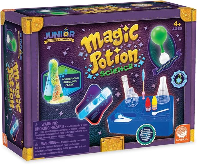 MindWare Junior Science Academy: Magic Potion Science Chemistry Set – 5 Amazing Beginning Kids Science Experiments for Kids Ages 4 & Up – Fun Science Lessons for Home or School