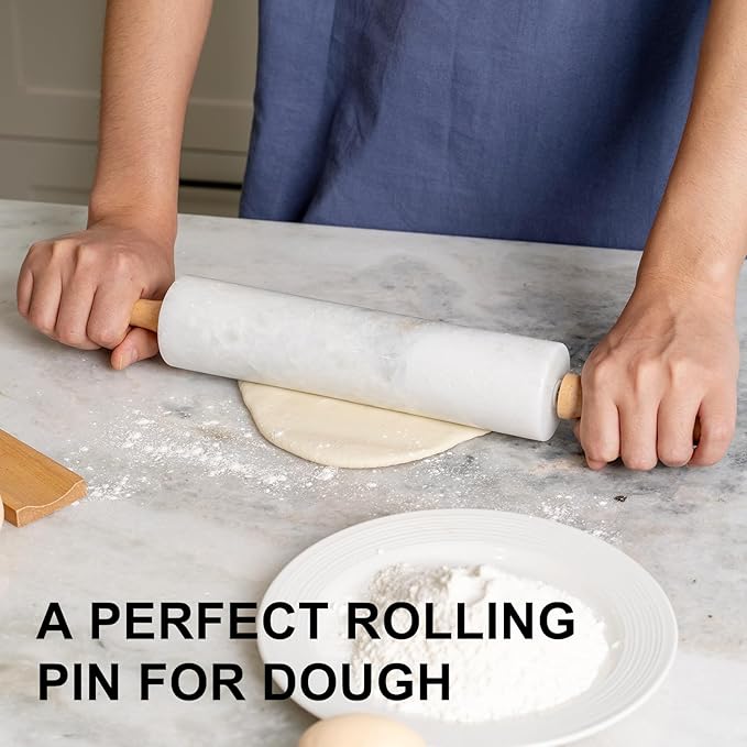 Koville White Marble Rolling Pin