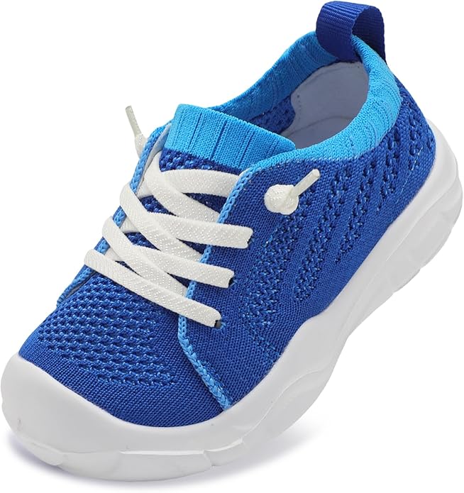 JIASUQI Toddler Shoes for Boys Girls Slip on Sneakers Wide Toe Walking Shoes Toddler Sock Shoes