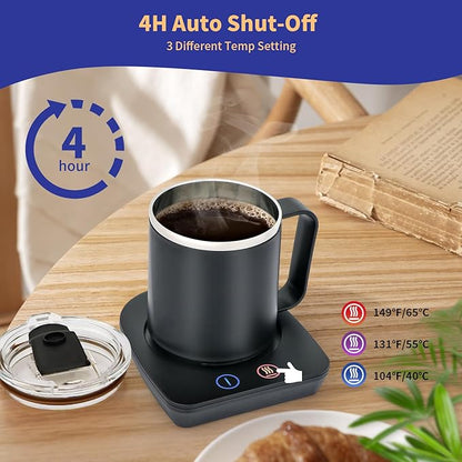 VOBAGA Coffee Mug Warmer with 15oz Mug Set, Electric Coffee Cup Warmer with