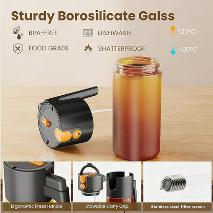 Olive Oil Spray Bottle Dispenser, 2-in-1 Glass Material Kitchen Cooking Oil