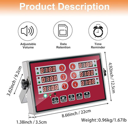 Kitchen Timers for Cooking – 6 Channel Commercial Kitchen Timer Restaurant