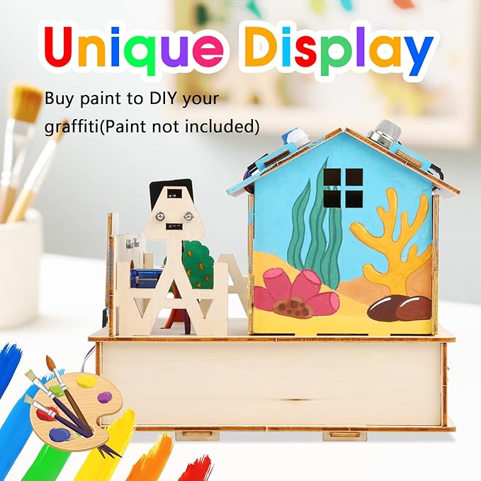 ESP32 IOT Smart Home Starter Kit for Arduino IDE, Educational STEM Kit Toys for Kids Age 10+, 3D Wooden Puzzles House DIY Sensor Science Kit Electronics Auto Engineering Coding Set for Adults Teens