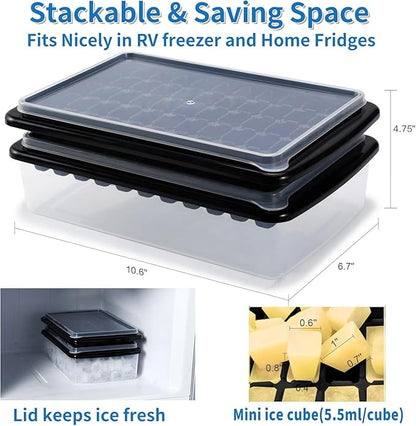 Ice Cube Tray with Lid And Bin for Freezer