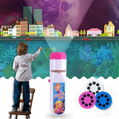 Georgie Porgy Children Projector Toys Educational Science Set Wall Ceiling Tent Torch Flashlight for Kids Gifts for Boys Girls (Mermaid)