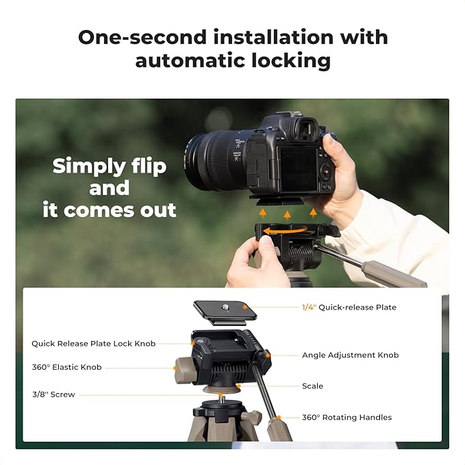 K&F CONCEPT Camera Tripod, Cellphone Clip