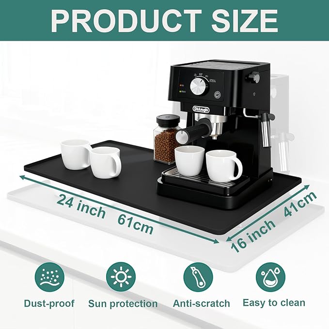 Silicone Coffee Mat, Eco-friendly, Hygienic Drying Pad, Leak-Proof and Non-Slip