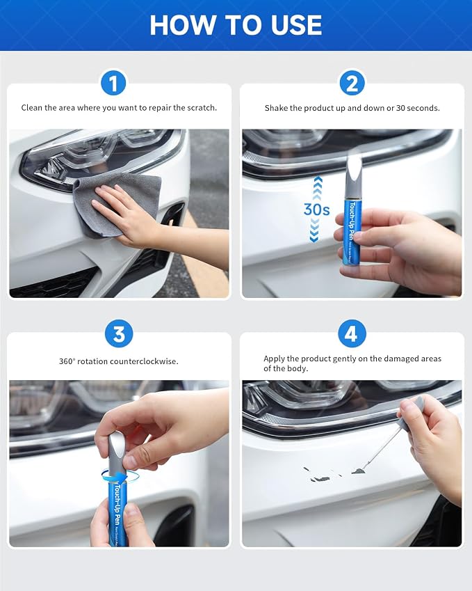 089 Wind Chill Pearl Tricoat Touch Up Paint Compatible with Toyota Exact Match Touch Up Paint Car Scratch Repair