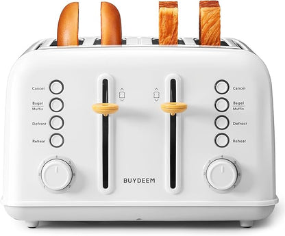 BUYDEEM DT640 4-Slice Toaster, Extra Wide Slots, Stainless Steel