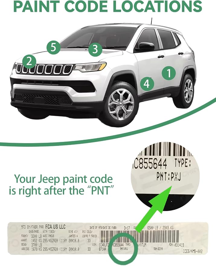 Car Touch Up Paint Brilliant Black Pearl(PXR/AXR) for Jeep, Color Accurate Car Scratch Repair Remover Pen Fix Auto Paint Chips and Nicks