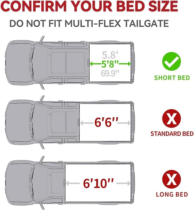 YITAMOTOR FRP Hard Tri-fold Truck Bed Tonneau Cover Fits for 2014-2018 Chevy Silverado/GMC Sierra 1500, Fleetside 5.8 ft Bed