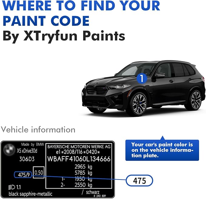 A83 Glacier Silver Touch Up Paint Compatible with BMW, DIY Car Paint Scratch Repair, Quick & Easy Fix Automotive Scratch Repair for X1/X2/X3/X4/X5/X6/1 2 3 4 5 7Series/Z4/B6/B7