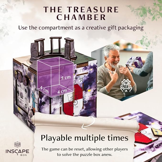 INSCAPE Cluebox Stonehenge´s Legacy - Puzzle Box - Interactive Wooden Escape Room in A Box for Adults with Hidden Compartments - Gift Idea for Puzzle and Mystery Fans - Brain Teaser