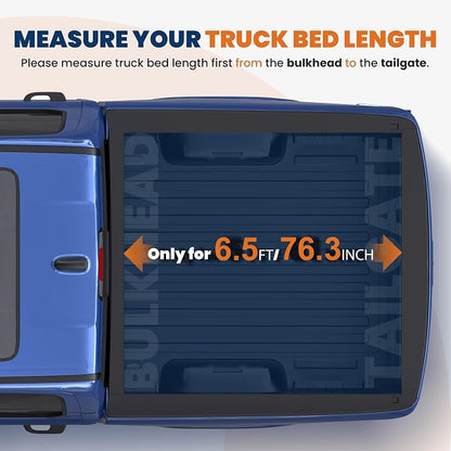 KUIPERAUTO 6.4FT Hard Tri Truck Bed Tonneau Cover Compatible for 2002-2026 Dodge Ram 1500 Classic & New Body/2003-2024 Ram 2500 3500 (w/o Ram Box) 6.4 Feet Bed Hard Aluminum