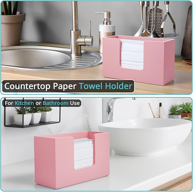 Paper Towel Dispenser Countertop, Wooden Bathroom Paper Towel Holder,