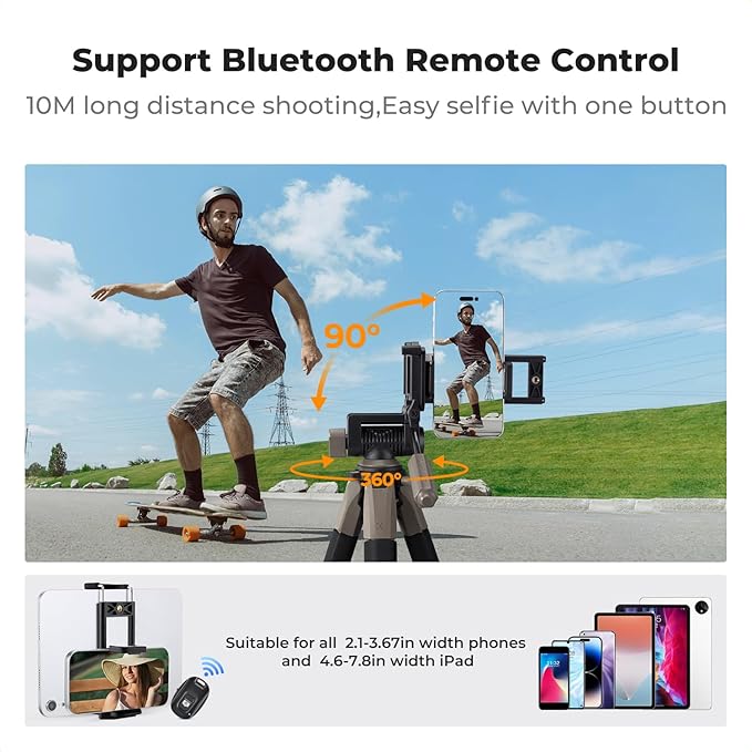 K&F CONCEPT Camera Tripod, Cellphone Clip