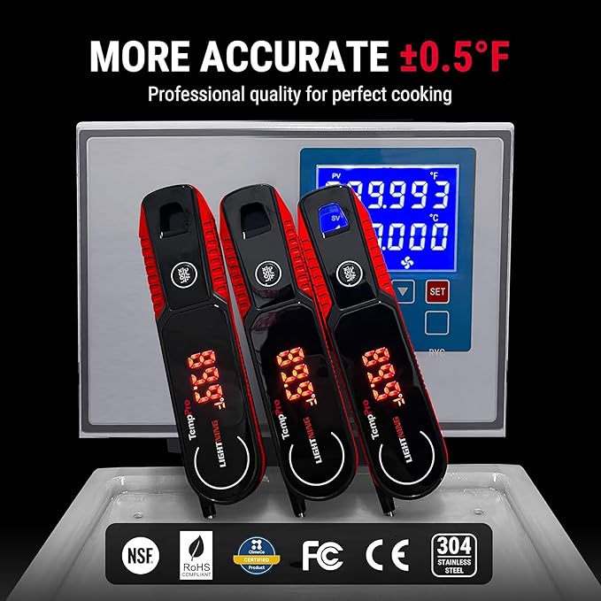 TempPro Lightning 1-Sec Instant Read Meat Thermometer, Kitchen Food Thermometer